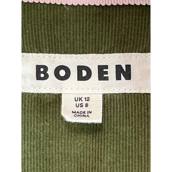 Boden Olive Green Corduroy Button Down Shirt Size Womens 8 100% Cotton Soft Fall - Picture 2 of 9